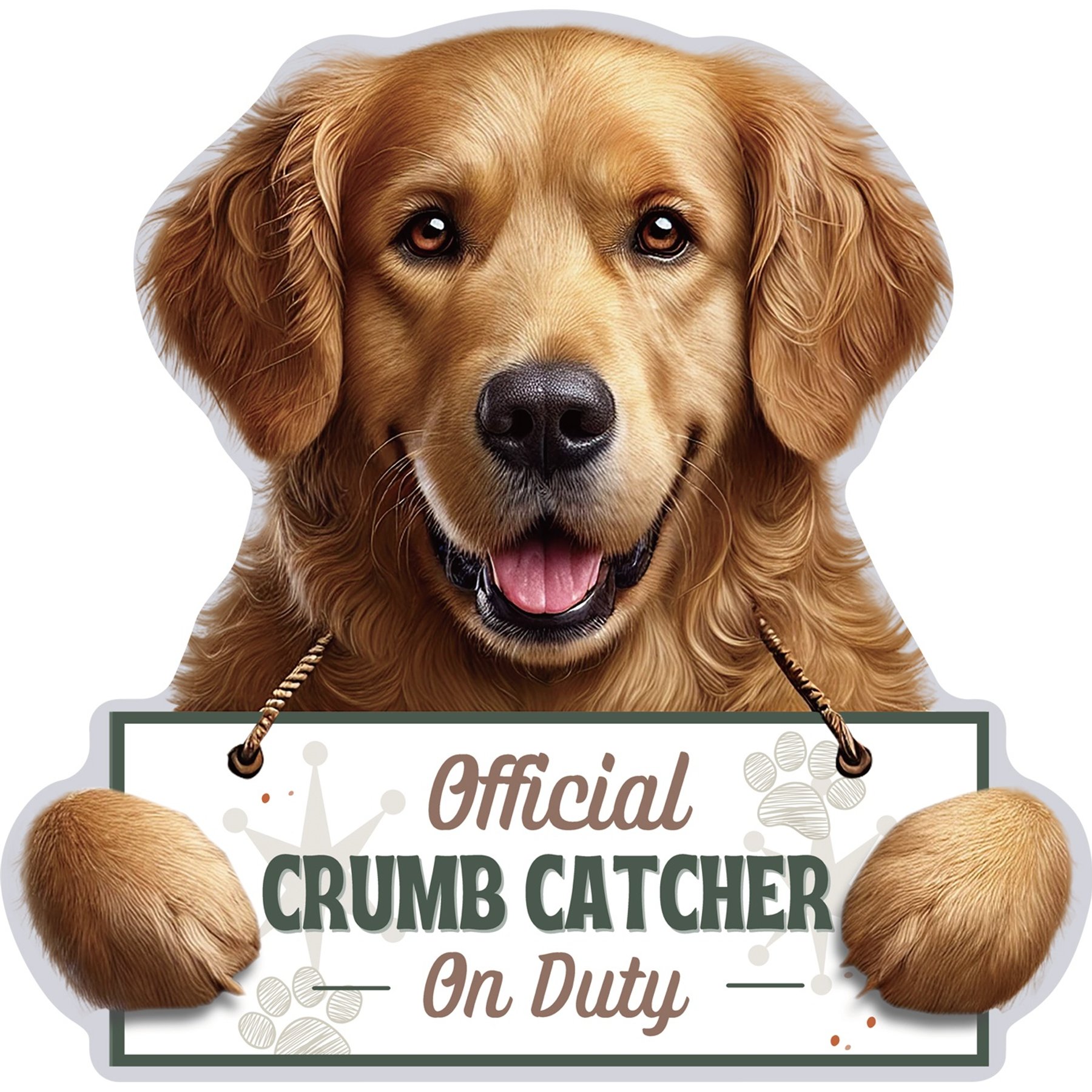 E&S PETS Official Crumb Catcher on Duty Golden Retriever Funny Magnetic Chip Clip