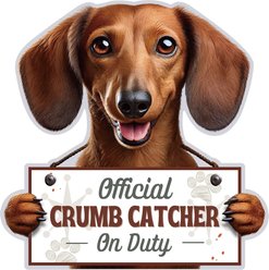 E&S PETS Official Crumb Catcher on Duty Dachshund Red Funny Magnetic Chip Clip