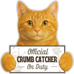 E&S PETS Official Crumb Catcher on Duty Orange Tabby Funny Magnetic Chip Clip