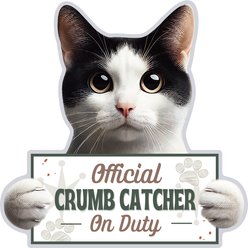 E&S PETS Official Crumb Catcher on Duty Funny Magnetic Chip Clip, Black/White