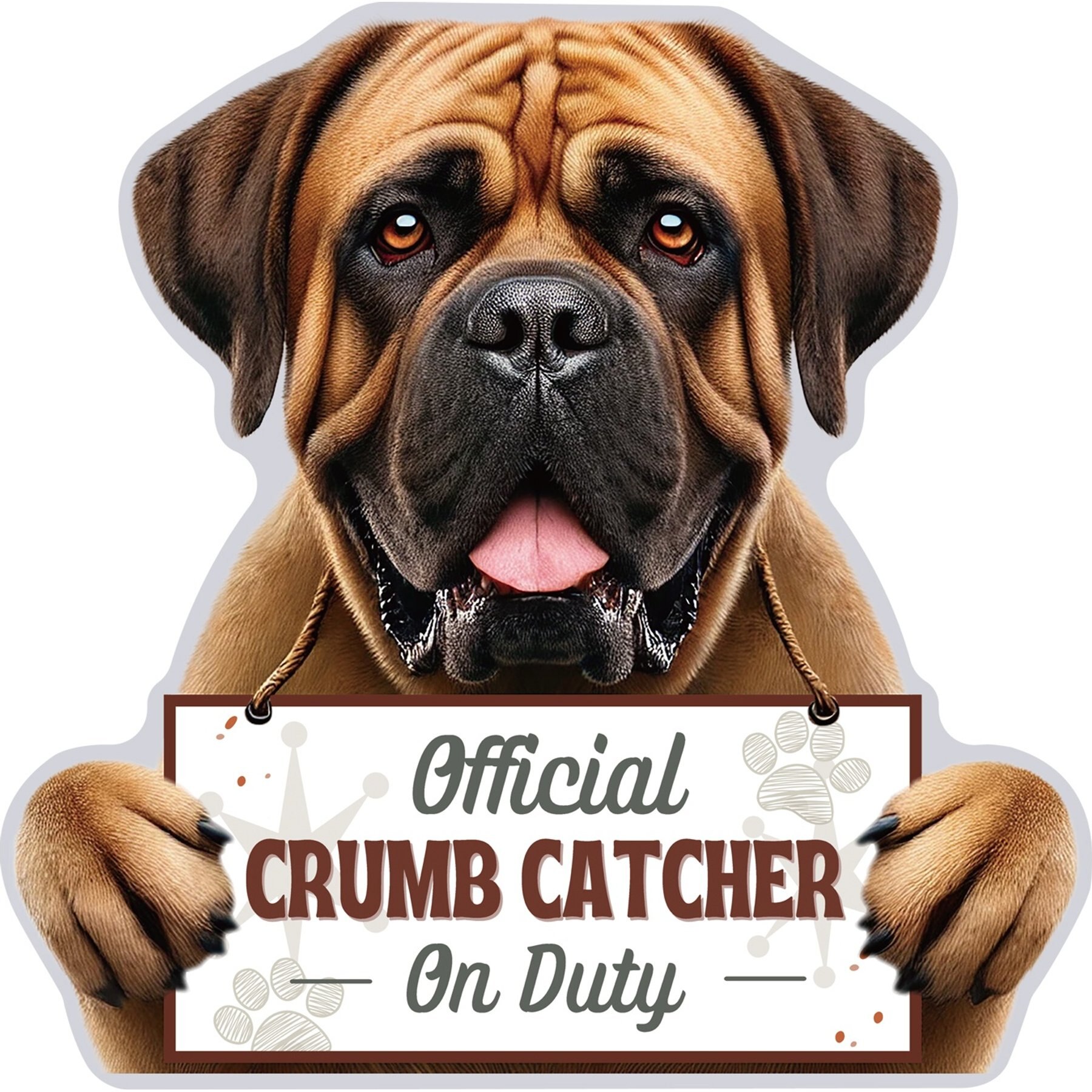 E&S PETS Official Crumb Catcher on Duty Bullmastiff Funny Magnetic Chip Clip