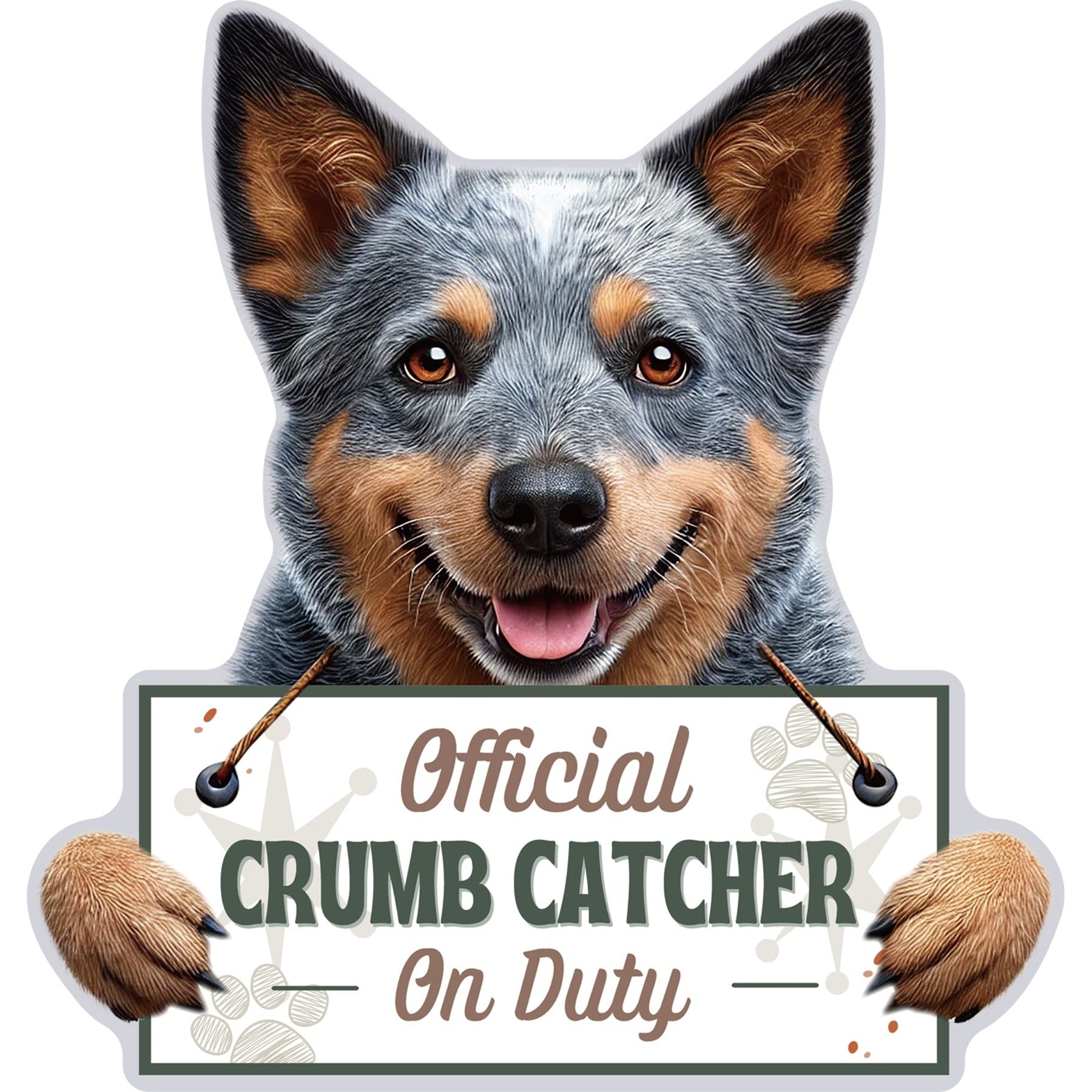 E&S PETS Official Crumb Catcher on Duty Australian Cattle Dog Funny Magnetic Chip Clip