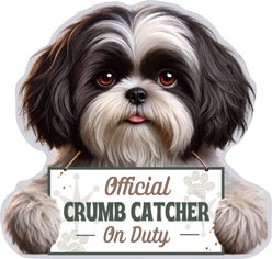 E&S PETS Official Crumb Catcher on Duty Shih Tzu Black & White Funny Magnetic Chip Clip