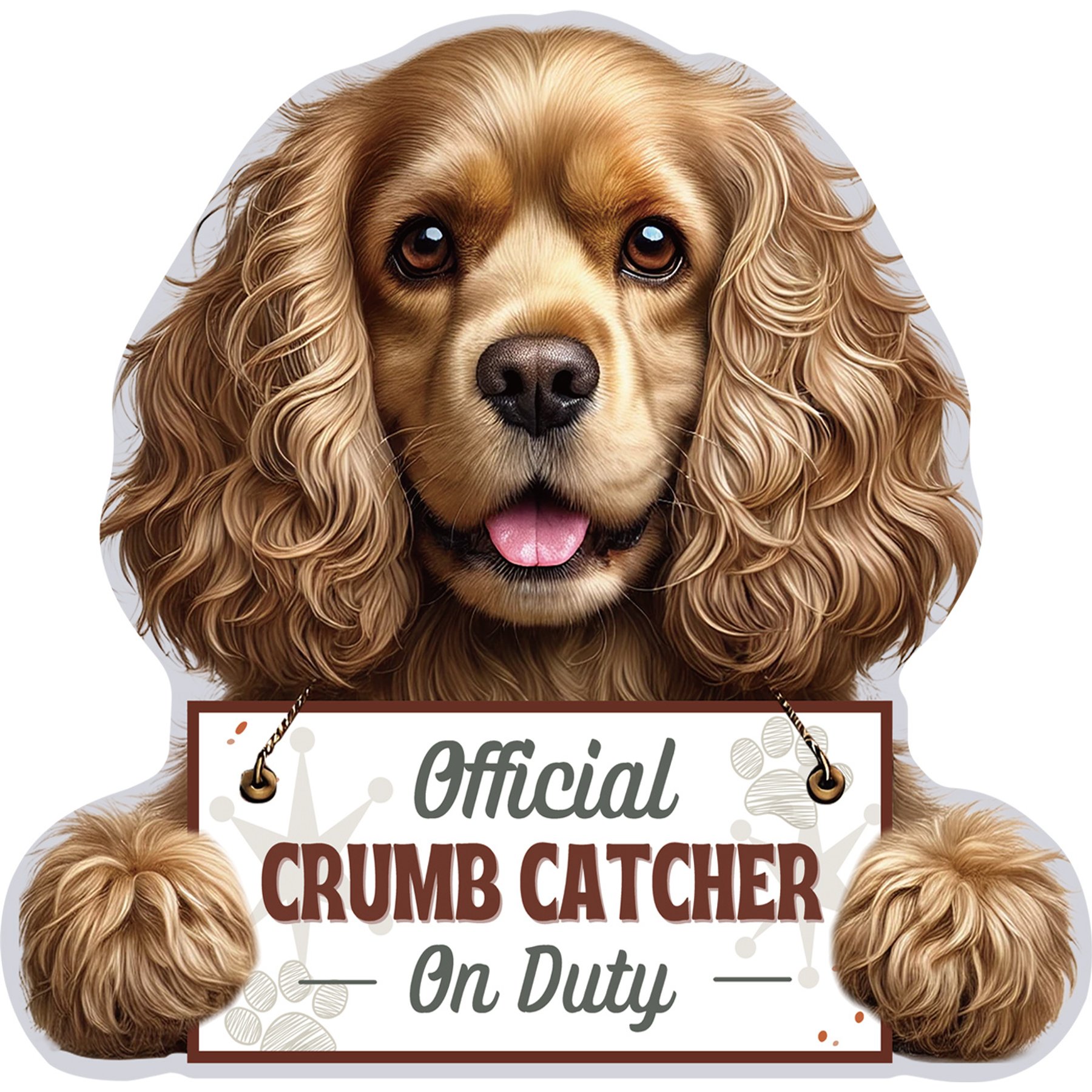 E&S PETS Official Crumb Catcher on Duty Cocker Spaniel Funny Magnetic Chip Clip