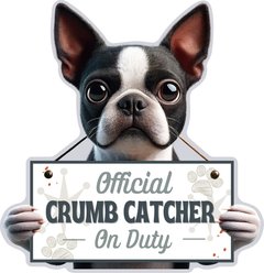 E&S PETS Official Crumb Catcher on Duty Boston Terrier Funny Magnetic Chip Clip
