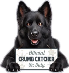 E&S PETS Official Crumb Catcher on Duty German Shepherd Black Funny Magnetic Chip Clip