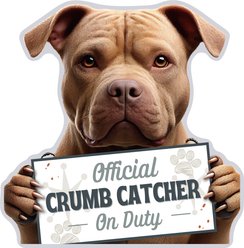 E&S PETS Official Crumb Catcher on Duty Pit Bull Uncropped Funny Magnetic Chip Clip