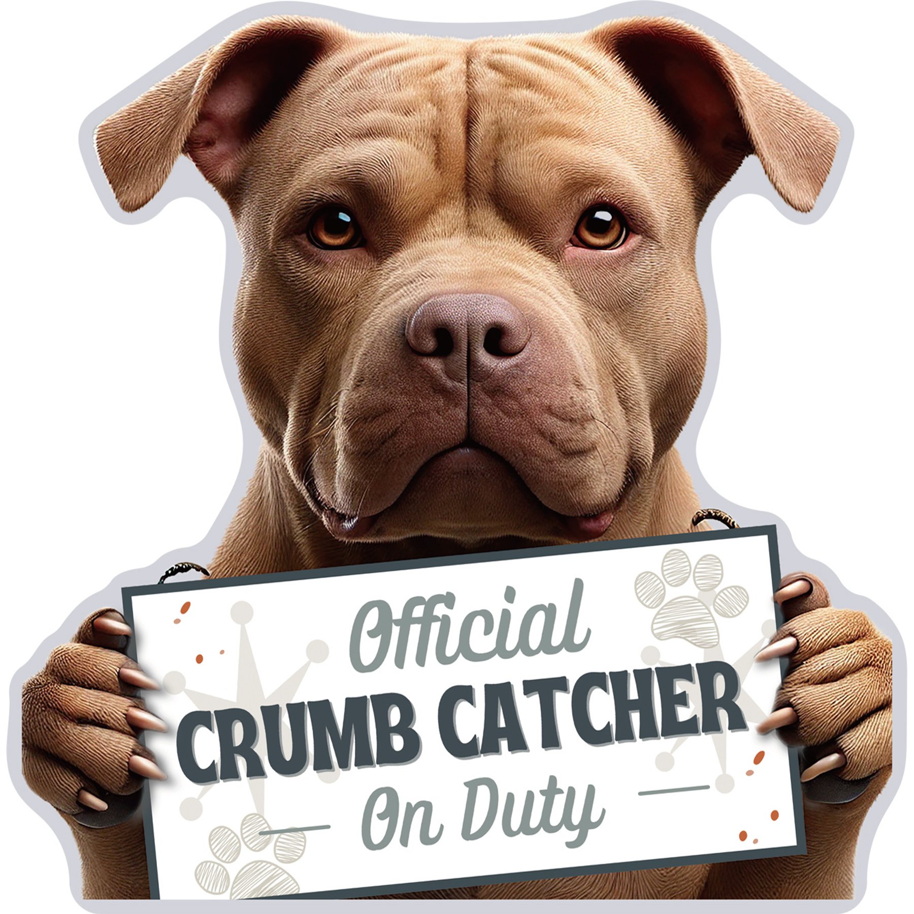 E&S PETS Official Crumb Catcher on Duty Pit Bull Uncropped Funny Magnetic Chip Clip