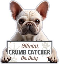E&S PETS Official Crumb Catcher on Duty French Bulldog Black Funny Magnetic Chip Clip