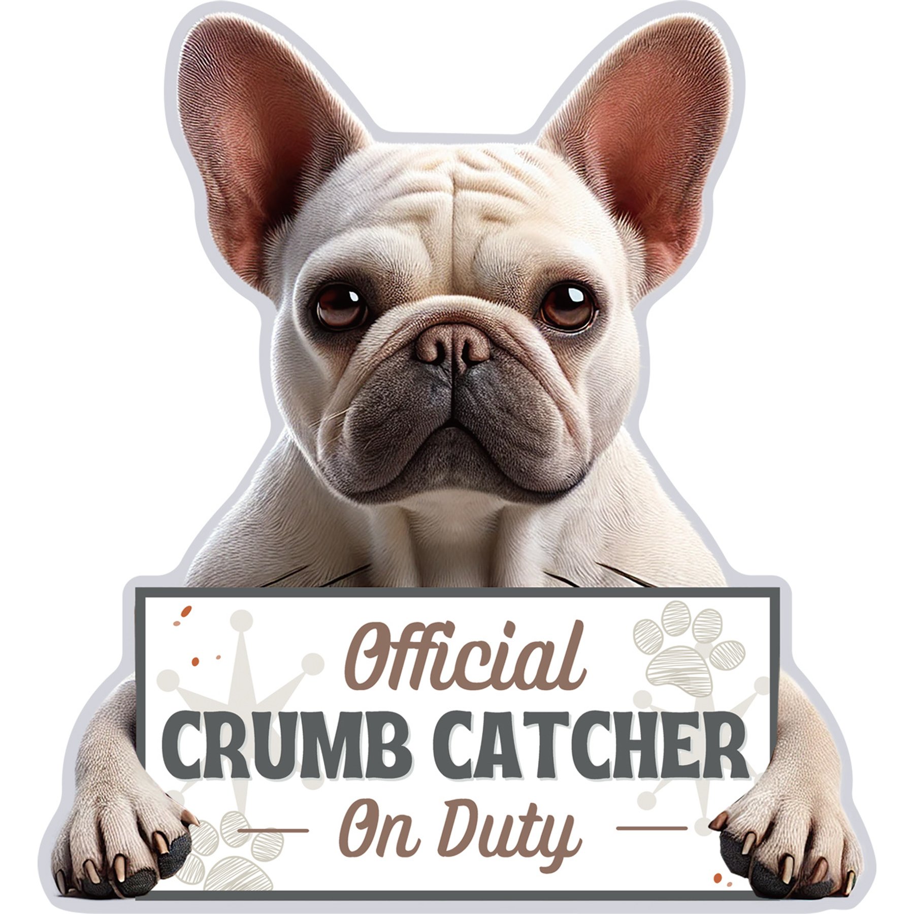 E&S PETS Official Crumb Catcher on Duty French Bulldog Black Funny Magnetic Chip Clip