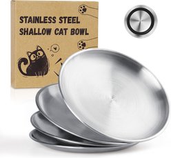 Supet Whisker Friendly Non-Slip Cat Plate Dish for Wet Food, 13-oz, 4 count