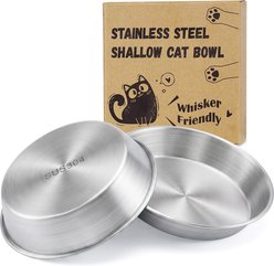 Supet 304 Stainless Steel Cat Food Bowl, 13-oz, 2 count