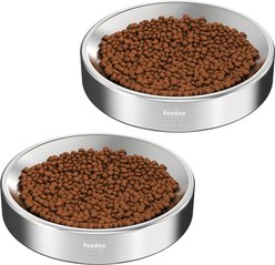 Feedoo Double Wall Non-Skid Stainless-Steel Elevated Cat Bowl, Medium: 8-oz, 2 count