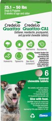 Credelio Quattro/Credelio Quattro-CA1 Chewable Tablets for Dogs, 25.1-50 lbs, 6 Chewables (6-mos. supply)