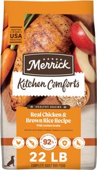 Merrick Kitchen Comforts Real Chicken & Brown Rice with Ancient Grains Premium Adult Dry Dog Food, 22-lb bag