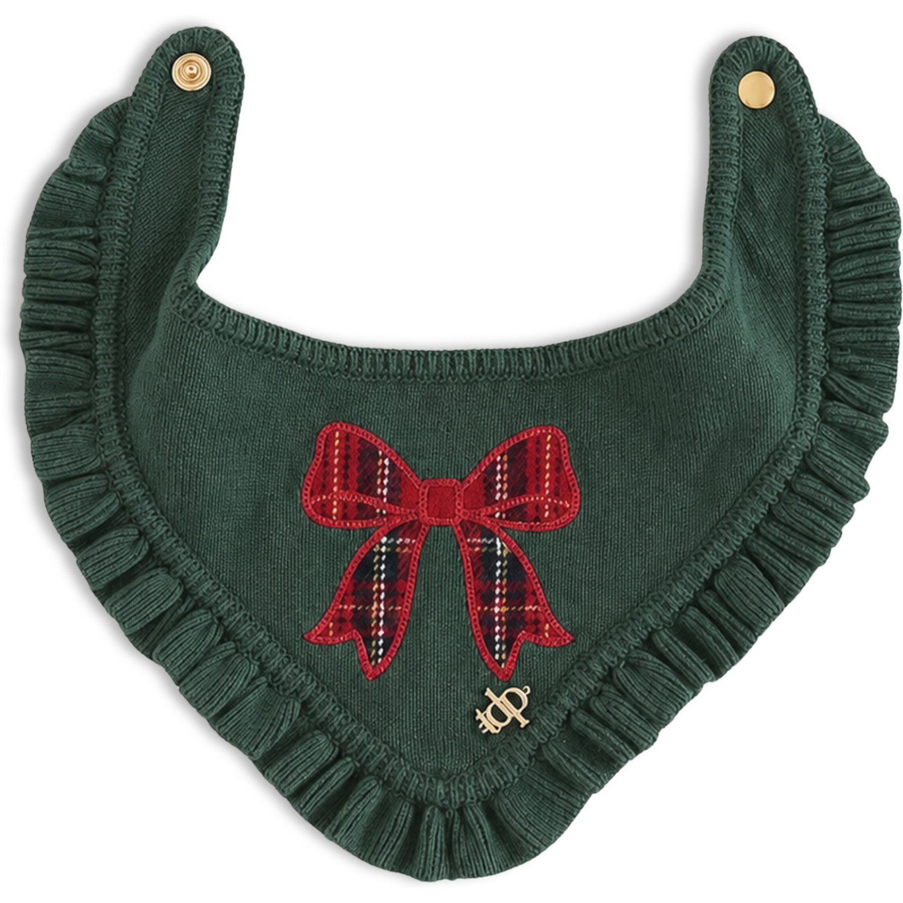 The Deluxe Pup DeluxeFIT Plaid Bow Dog Bandana, X-Small