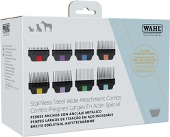 Wahl 8 Piece Detachable Stainless Steel Attachment Guide Dog Grooming Comb Set
