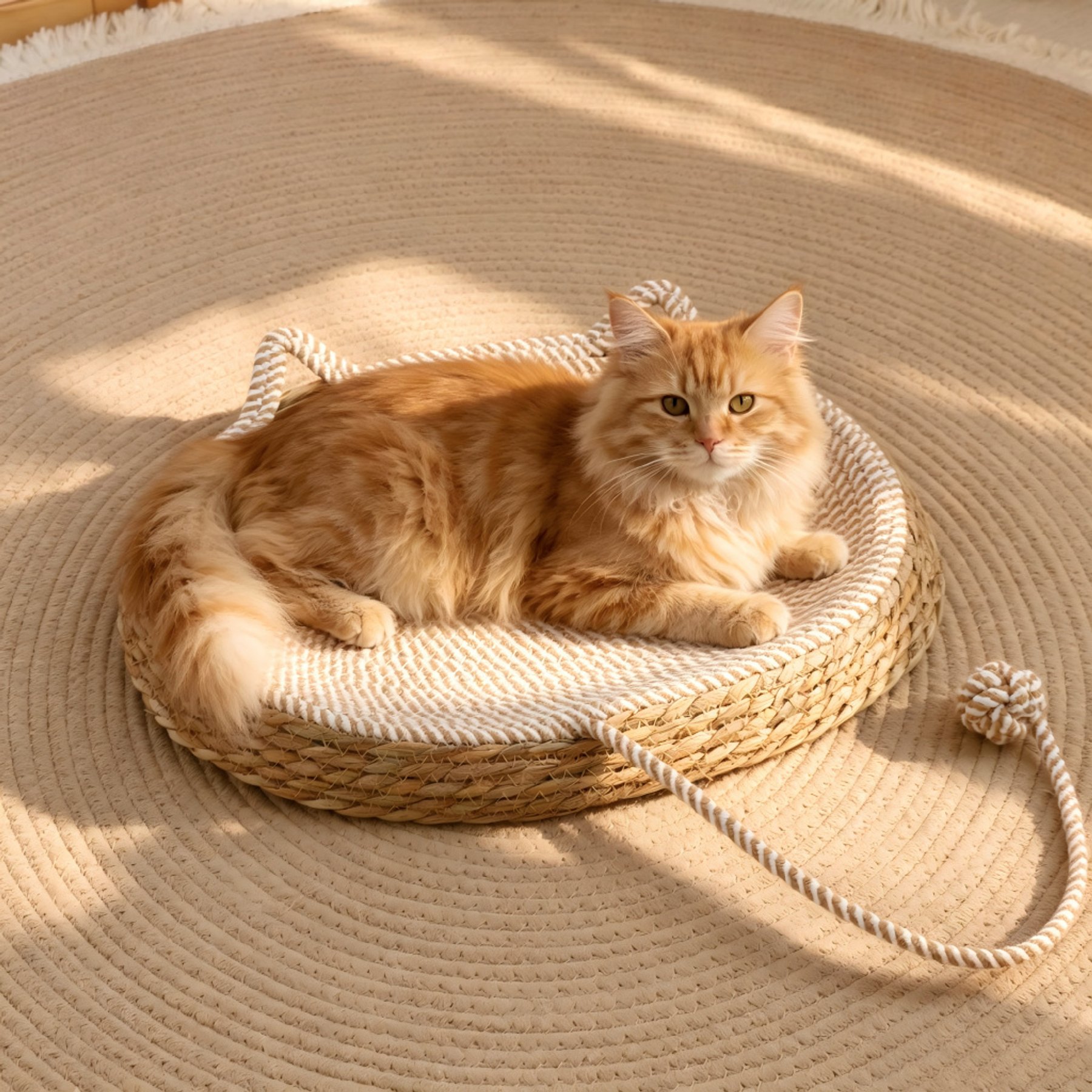 DOPZER Scratcher Lounge Cat Bed, Khaki, Medium