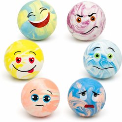 NonoPets Natural Latex Interactive Squeaky Floating & Bouncy Ball Dog & Cat Toy, Multicolor, 6 count