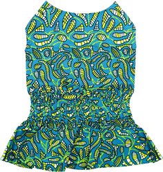 Parisian Pet Tribal Print Ruched Waist Dress Vibrant Outfit for Dogs & Cats, XXX-Large