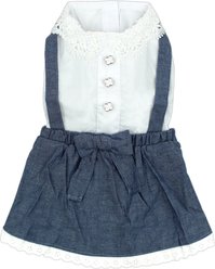 Parisian Pet Chambray Overall Dress Sleeveless Denim Dog Summer Outfit, X-Large
