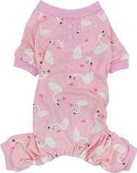 Parisian Pet Pajama Soft Swan Print Dog & Cat Sleepwear, Pink, XX-Large