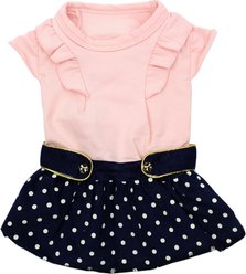 Parisian Pet Nautical Lightweight Sea-Themed Outfit Dog Dress, Pink & Navy, XX-Large