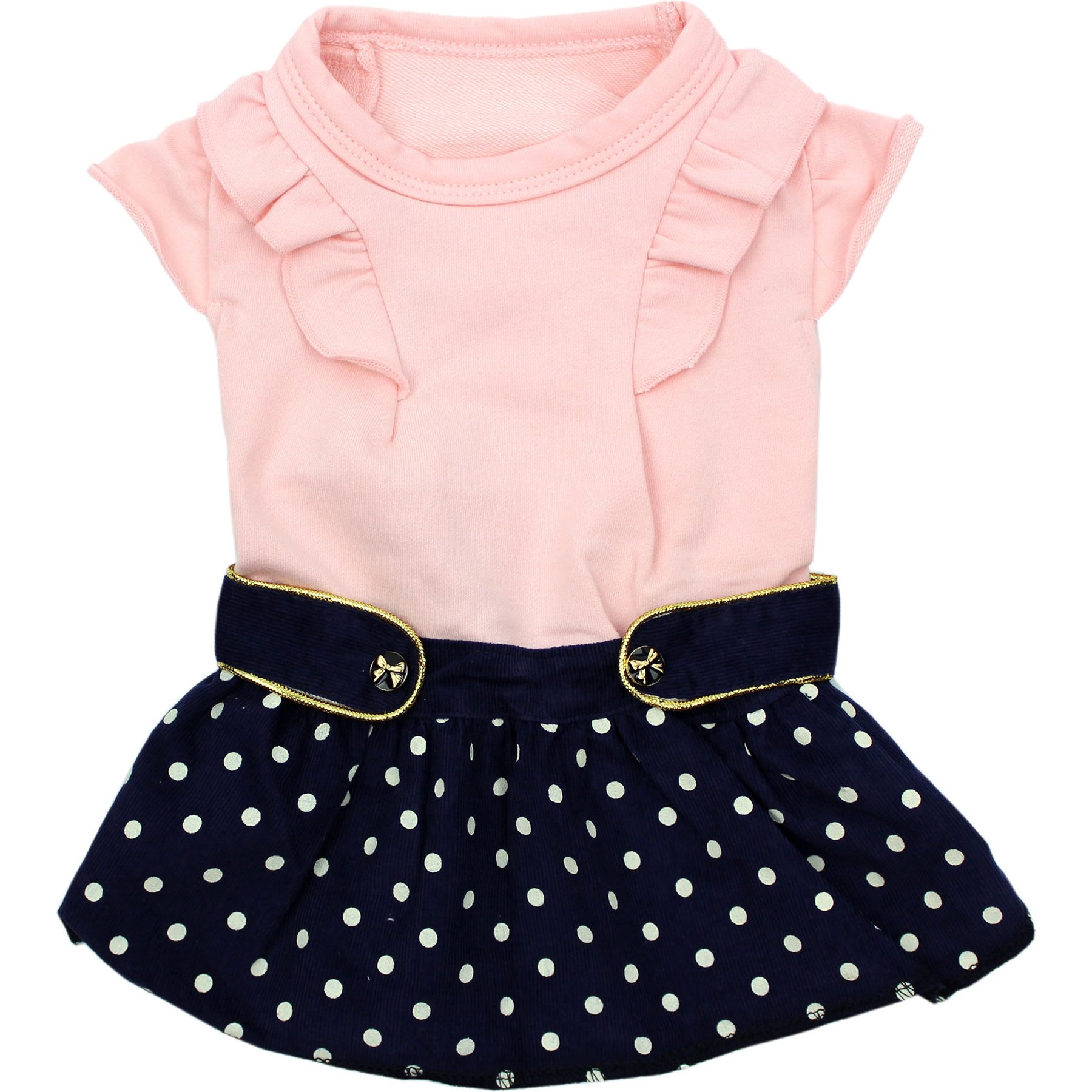 Parisian Pet Nautical Lightweight Sea-Themed Outfit Dog Dress, Pink & Navy, X-Small
