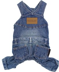 Parisian Pet Denim Stylish Overalls Durable & Trendy Overalls Jumpsuit for Dogs & Cats, Blue, Small