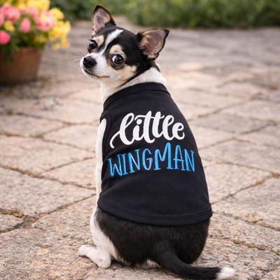 Show full view: Parisian Pet Little Wingman Embroidered Cool Cotton Dog T-Shirt, Large slide 4 of 4