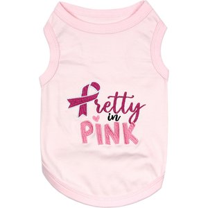 Parisian Pet Pretty Soft & Stylish Embroidered Dog T-Shirt, Pink, Large