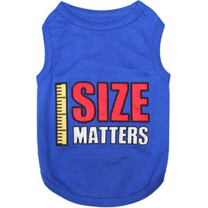 Parisian Pet Size Matters Embroidered Navy Cotton Dog & Cat T-Shirt, Large