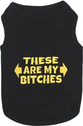 Parisian Pet These Are My Bitches Embroidered Bold Dog T-Shirt, Black, X-Large