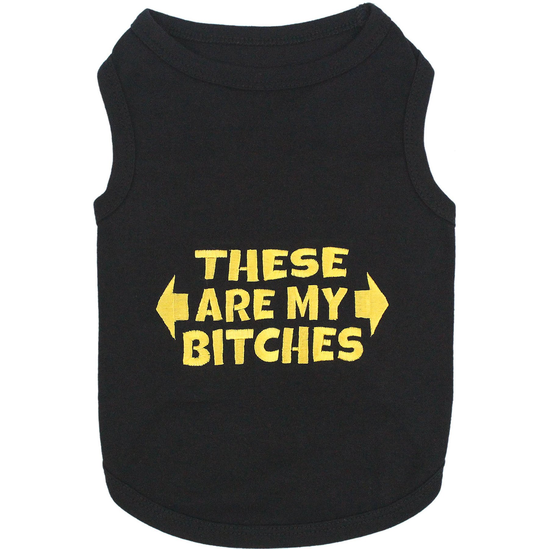 Parisian Pet These Are My Bitches Embroidered Bold Dog T-Shirt, Black, XX-Large