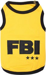 Parisian Pet FBI Embroidered Cotton Dog T-Shirt with Bold Logo, Black, XXX-Large