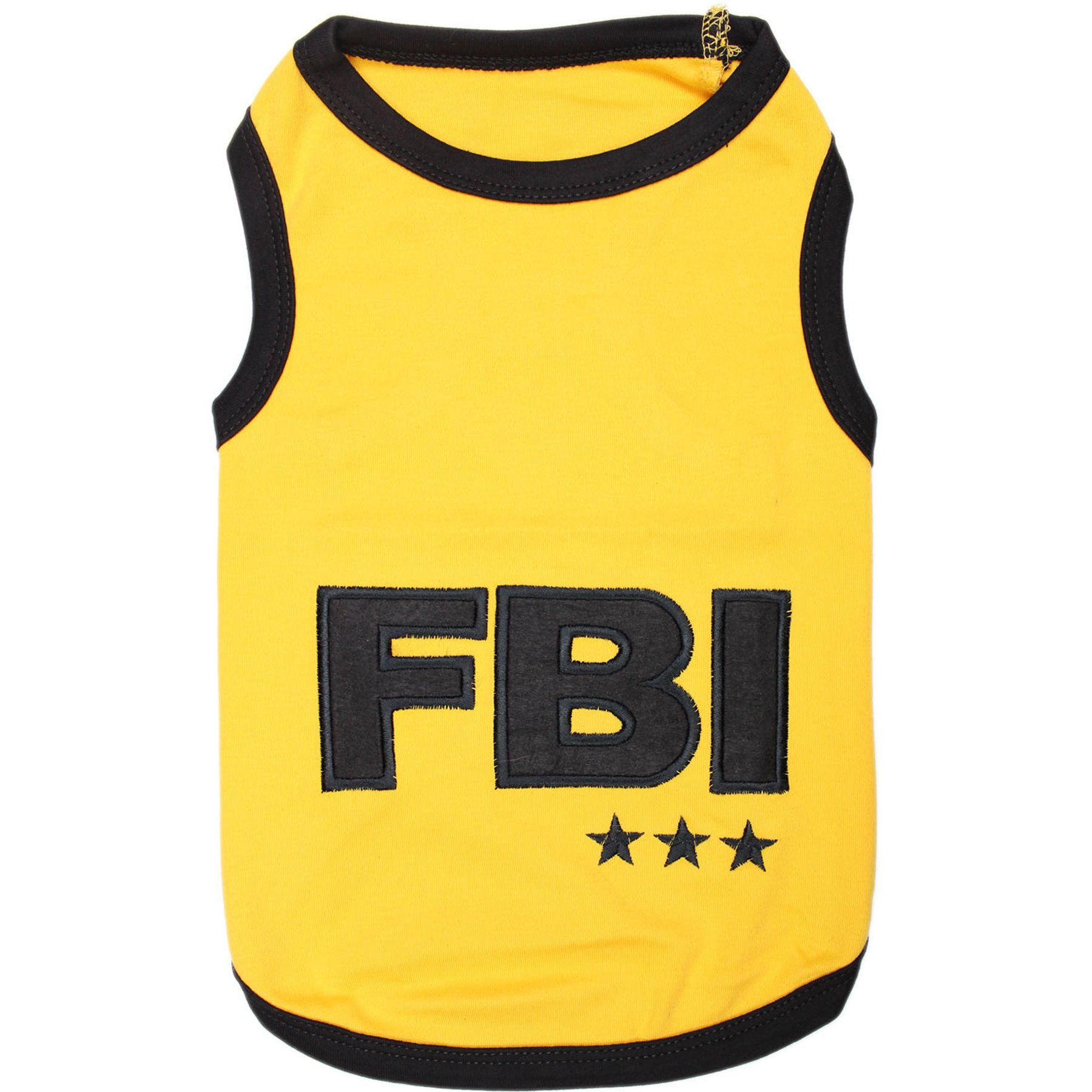 Parisian Pet FBI Embroidered Cotton Dog T-Shirt with Bold Logo, Black, X-Large