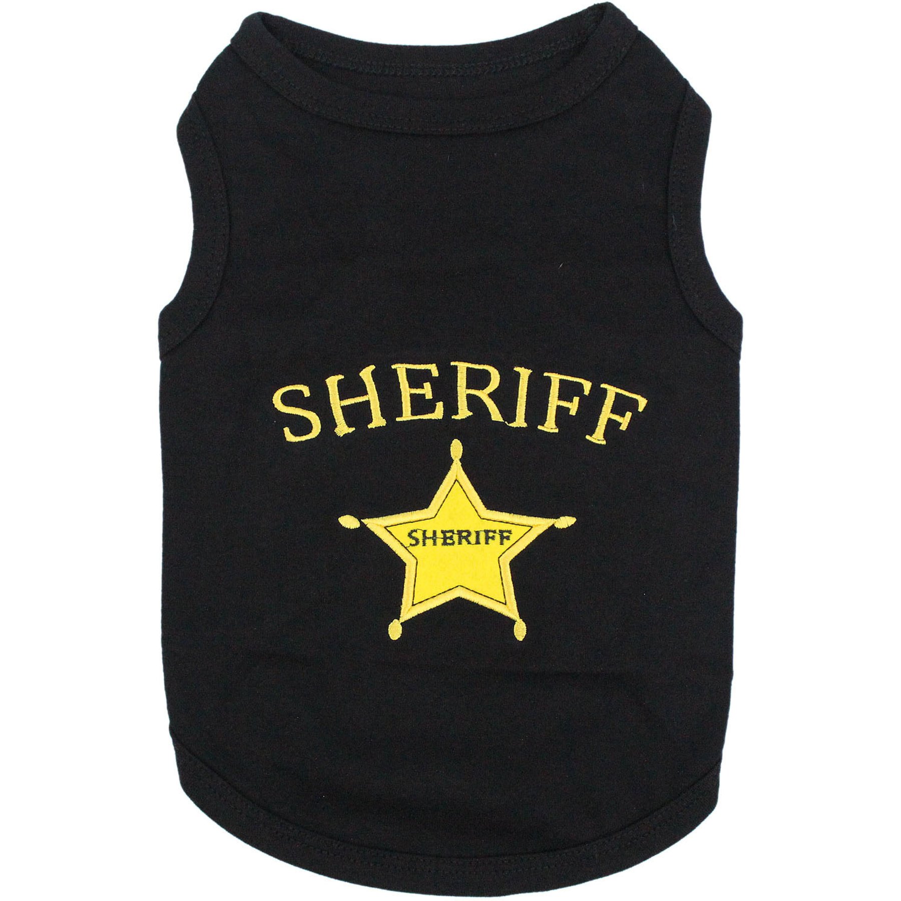 Parisian Pet Sheriff Embroidered Western Cotton Dog T-Shirt, Black, XX-Large