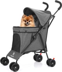 Wedyvko P07 Ultra-light Portable All-in-One Folding Dog & Cat Stroller, Dark Gray