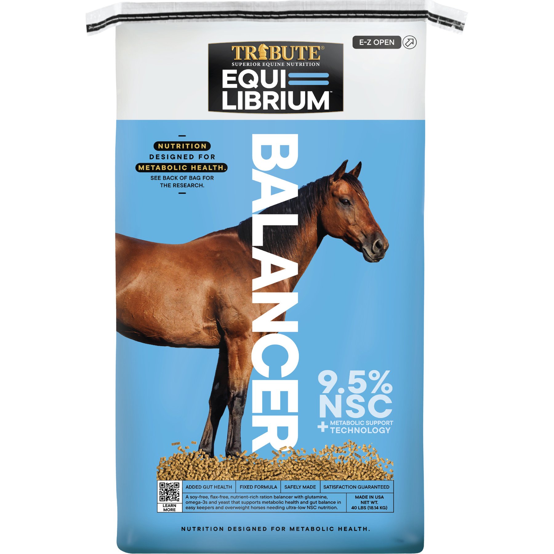 Tribute Equine Nutrition Equi-Librium Balancer Ultra Low NSC Horse Feed, 40-lb bag