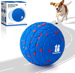 Potaroma Interactive Motion Activated 3 Mode Rechargeable Automatic Bouncing Ball Dog Toy, Blue, 3.2-in