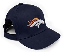 Pets First NFL Denver Broncos Adjustable Cord Dog Cap, Team Color, Small/Medium