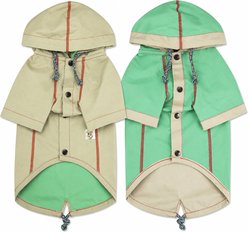 Touchdog Cloudburst Waterproof Reversible Dog & Cat Raincoat, Khaki, X-Large