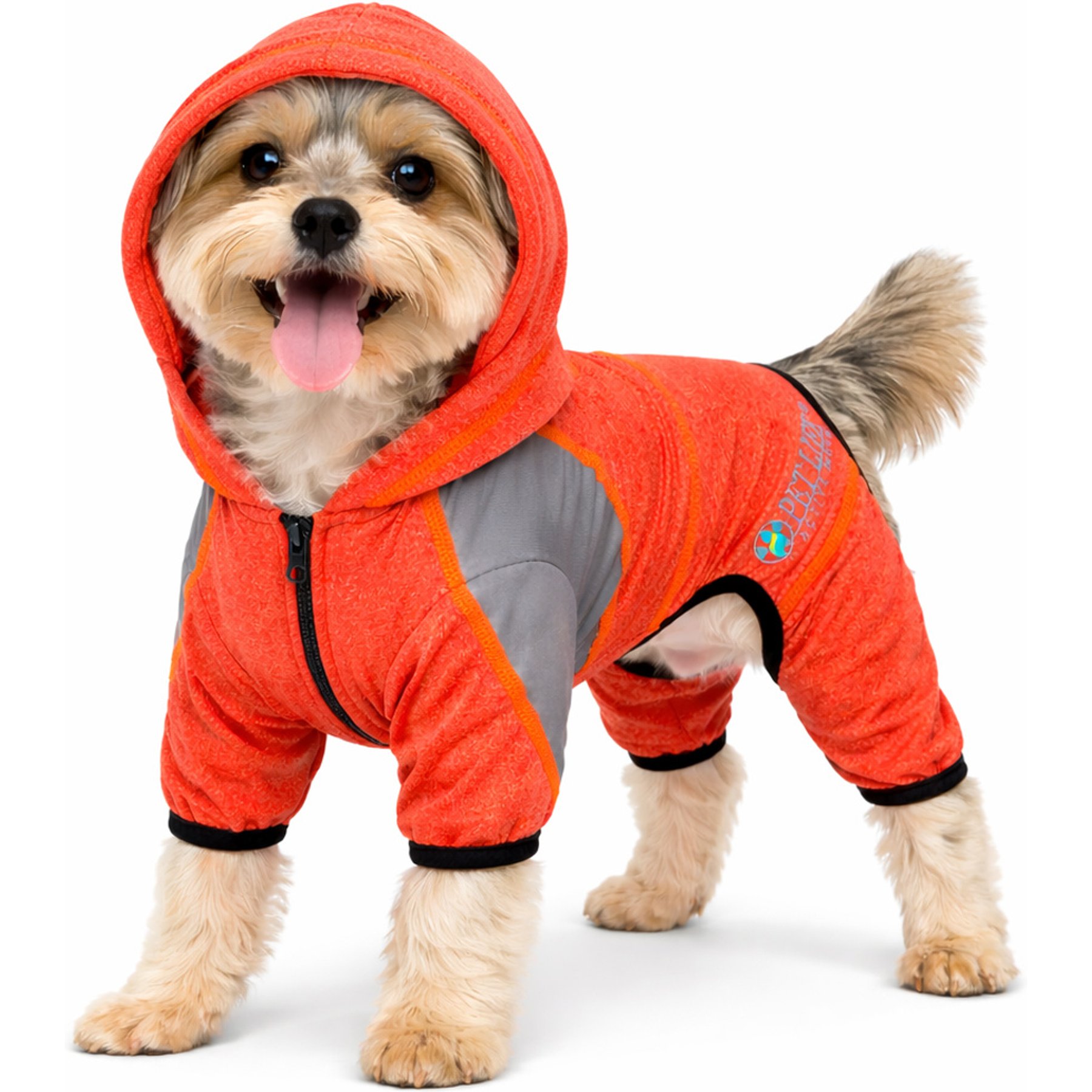 Pet Life Active Fur-Breeze Dog Hoodie, Fire Red & Light Grey, Medium