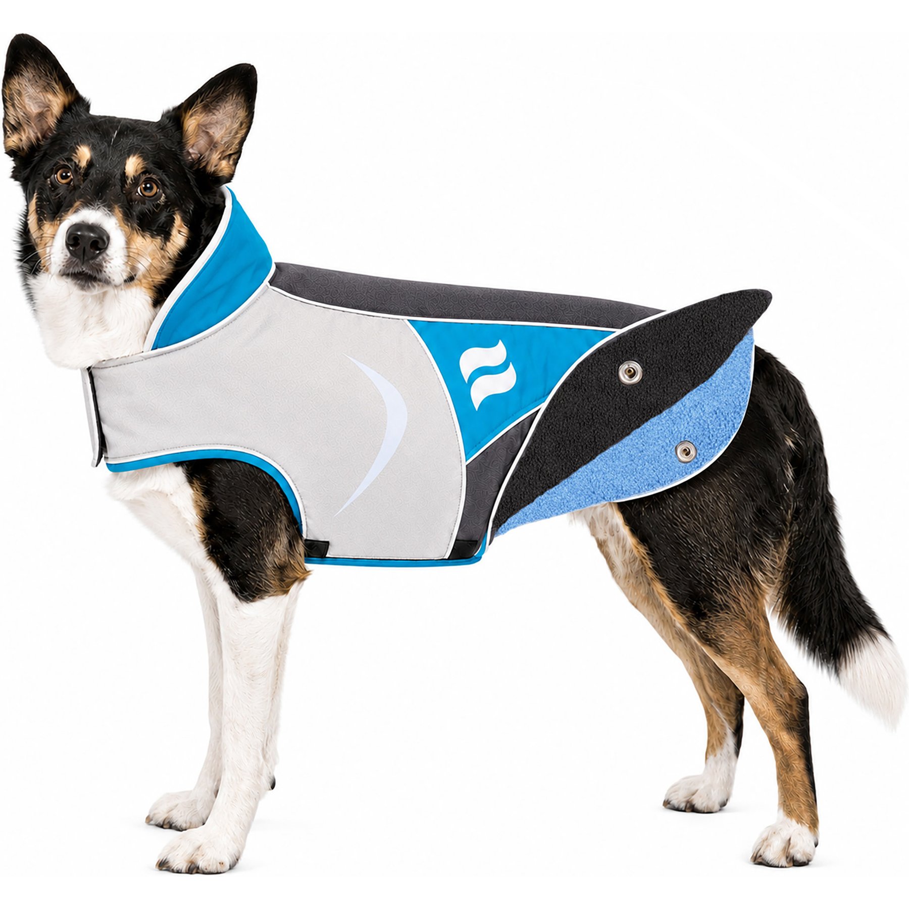 Dog Helios Lotus 2-in-1 Convertible Dog Jacket, Blue, Medium