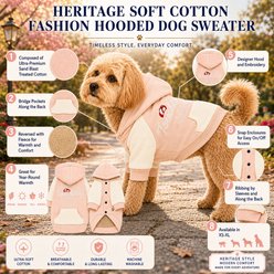 Touchdog Heritage Soft-Cotton Fashion Dog & Cat Hoodie, Pink, Small slide 2 of 7