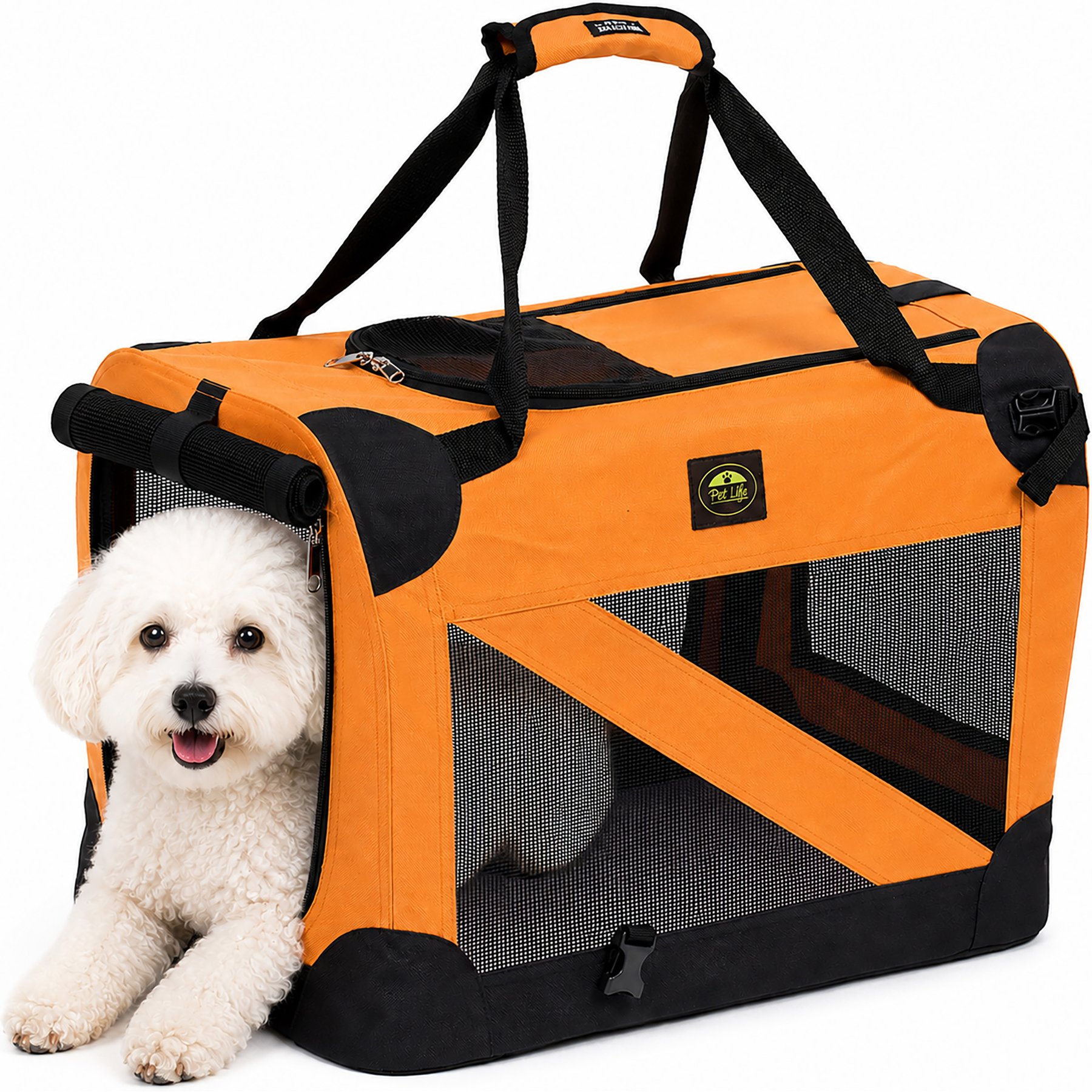 Pet Life 360° Vista View House Folding Zippered Dog Carrier, Orange, X-Small
