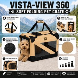 Pet Life 360° Vista View House Folding Zippered Dog Carrier, Khaki, Small slide 2 of 9