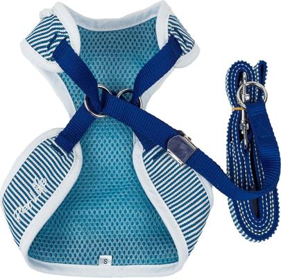Show full view: Pet Life Luxe Spawling 2-In-1 Mesh Reversible Dog Harness & Leash, Blue, Medium slide 2 of 8