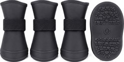 Pet Life Elastic Protective Multi-Usage All-Terrain Rubberized Dog Shoes, 4 count, Black, Large