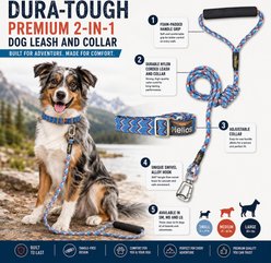 Dog Helios Dura-Tough 3M Reflective Dog Collar & Leash, Blue, Medium slide 2 of 5